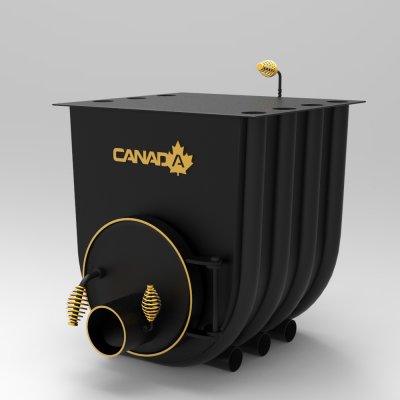 Печка на дърва Canada Калориферна печка на дърва «Canada» за огрев и готвене «02»